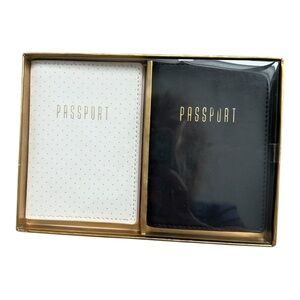 Eccolo Black & White Passport Set of Two, Gift, NWT